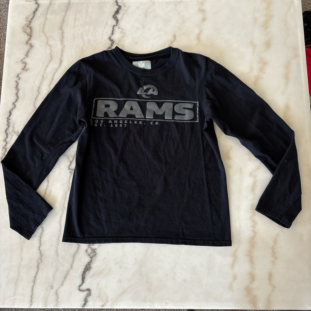 NFL Rams Womans Long Sleeve Black Tee